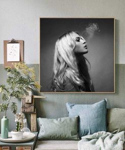 813-CANVASWALLPRINT-BE Fashion Smoking Girls Canvas Art Print Painting Poster Hair Style Wall Print Decor Hairdressing Wall Picture