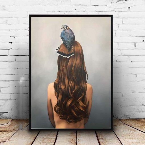808-CANVASWALLPRINT-BE Posters and Prints Nordic Owl birds Aritst Wall Art With Frame Girls Painting Decorative Pictures For