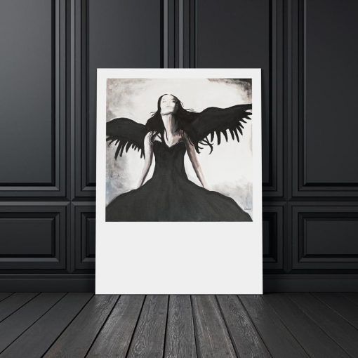 799-CANVASWALLPRINT-BE Angel Wings Canvas Posters And Prints Wall Art Canvas Painting Black White Wall Pictures For Living