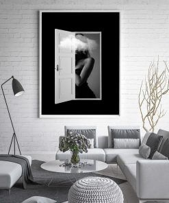 796-CANVASWALLPRINT-BE Black White Figure Painting Lips Wall Art Canvas Painting Nordic Posters And Prints Wall Pictures For