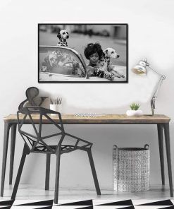 794-CANVASWALLPRINT-BE Fashion Woman Poster Dalmatian Canvas Painting Black And White Posters and Prints Wall Art Picture For