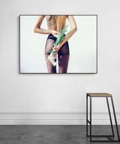 767-CANVASWALLPRINT-BE Sexy Woman Back Poster Flower Canvas Painting Nordic Posters and Prints Modern Wall Art Picture For