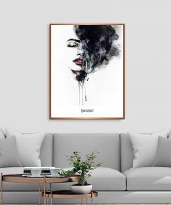 856-CANVASWALLPRINT-BE Simple Nordic Art Vogue Black and White Posters and Prints Watercolor Effect Painting Letter Picture Home