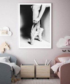 853-CANVASWALLPRINT-BE Black And White Ballet Dance Girl Figure Photo Posters Prints Window Nordic Room Wall Art Pictures