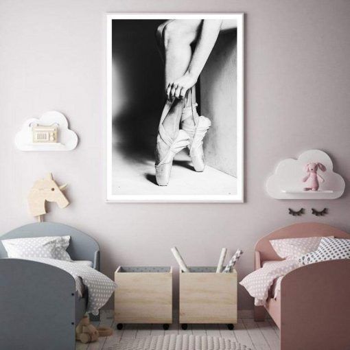 853-CANVASWALLPRINT-BE Black And White Ballet Dance Girl Figure Photo Posters Prints Window Nordic Room Wall Art Pictures