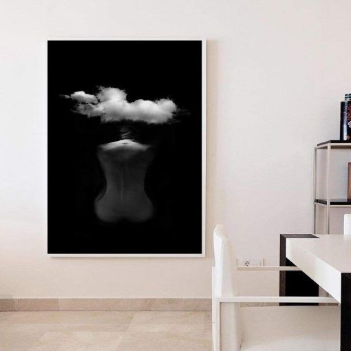 850-CANVASWALLPRINT-BE Black White Figure Painting Lips Wall Art Canvas Painting Nordic Posters And Prints Wall Pictures For