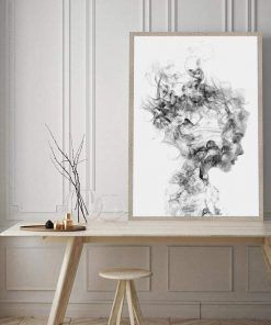 845-CANVASWALLPRINT-BE Simple Abstract Wall Art Canvas Smoke Effect Portrait Posters and Prints Modular Paintings on The Wall