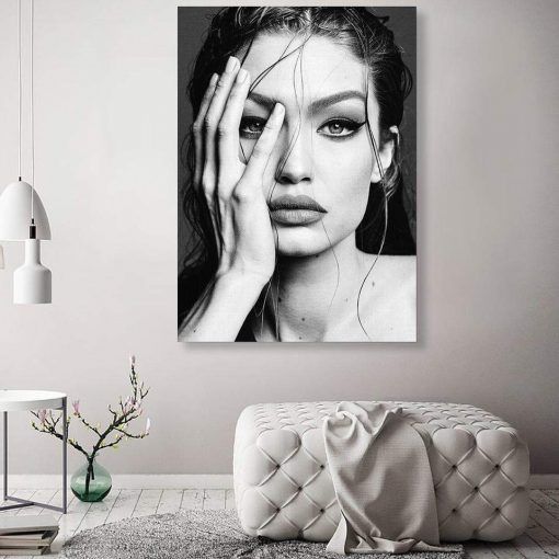 842-CANVASWALLPRINT-BE Style Character Supermodel Kate Moss Classic Picture Canvas Art Prints Wall Posters Photo For Living Room