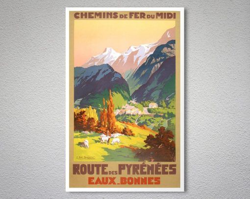 Route De Pyrenees Eaux Bonnes Vintage Travel – Poster - Canvas Print ...