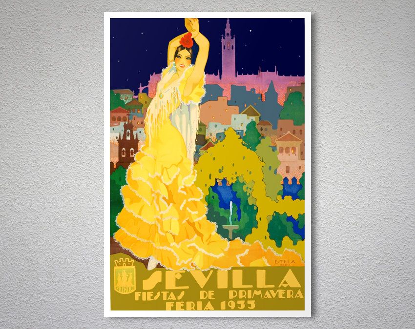 Sevilla Fiestas De Primavera Feria, 1933 Vintage Travel – Poster ...