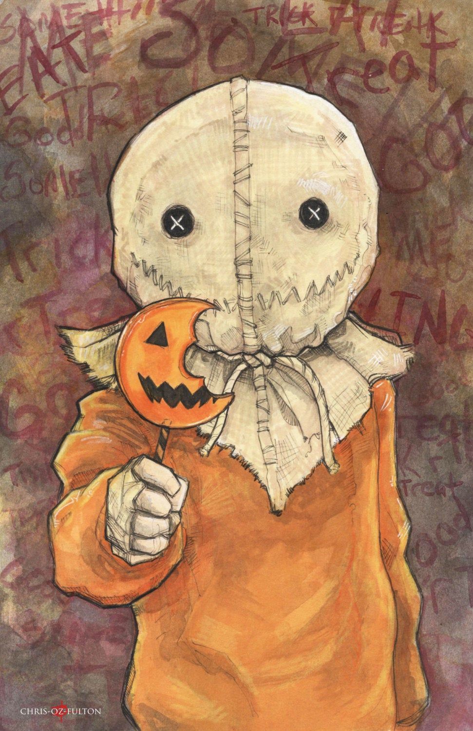Trick 'R Treat Sam Poster Canvas Print Wooden Hanging Scroll