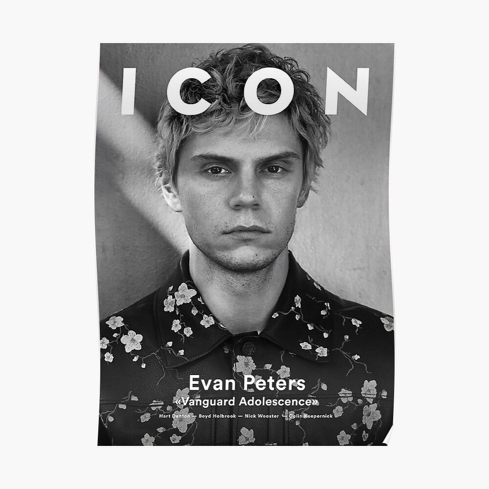 Evan Peters Icon - Magazine – Poster - Canvas Print - Wooden Hanging ...