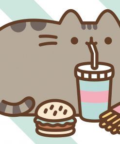 Pusheen - Food – Poster - Canvas Print - Wooden Hanging Scroll Frame ...