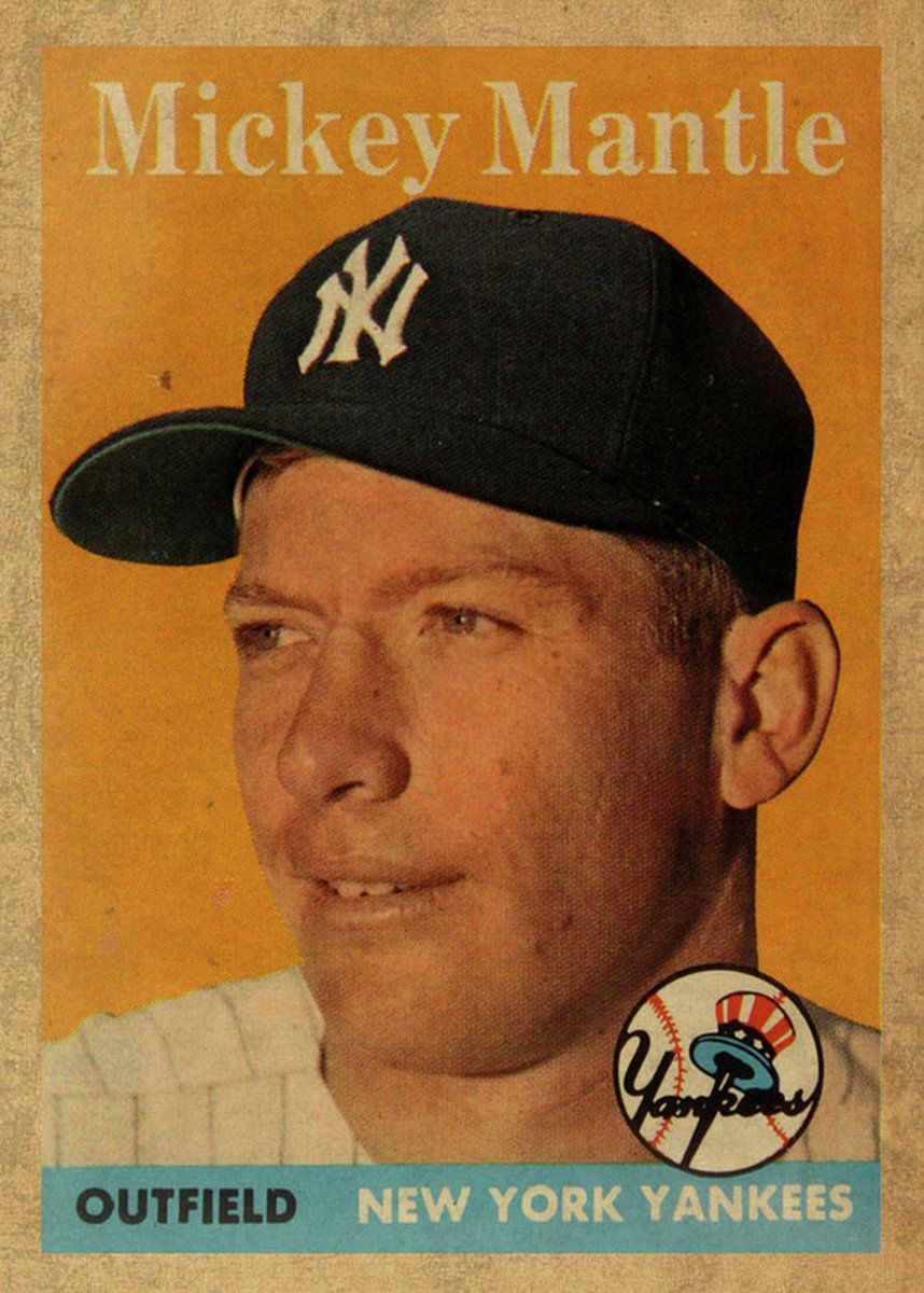 1958 Topps Baseball Mickey Mantle Card Vintage Poster – Poster - Canvas ...