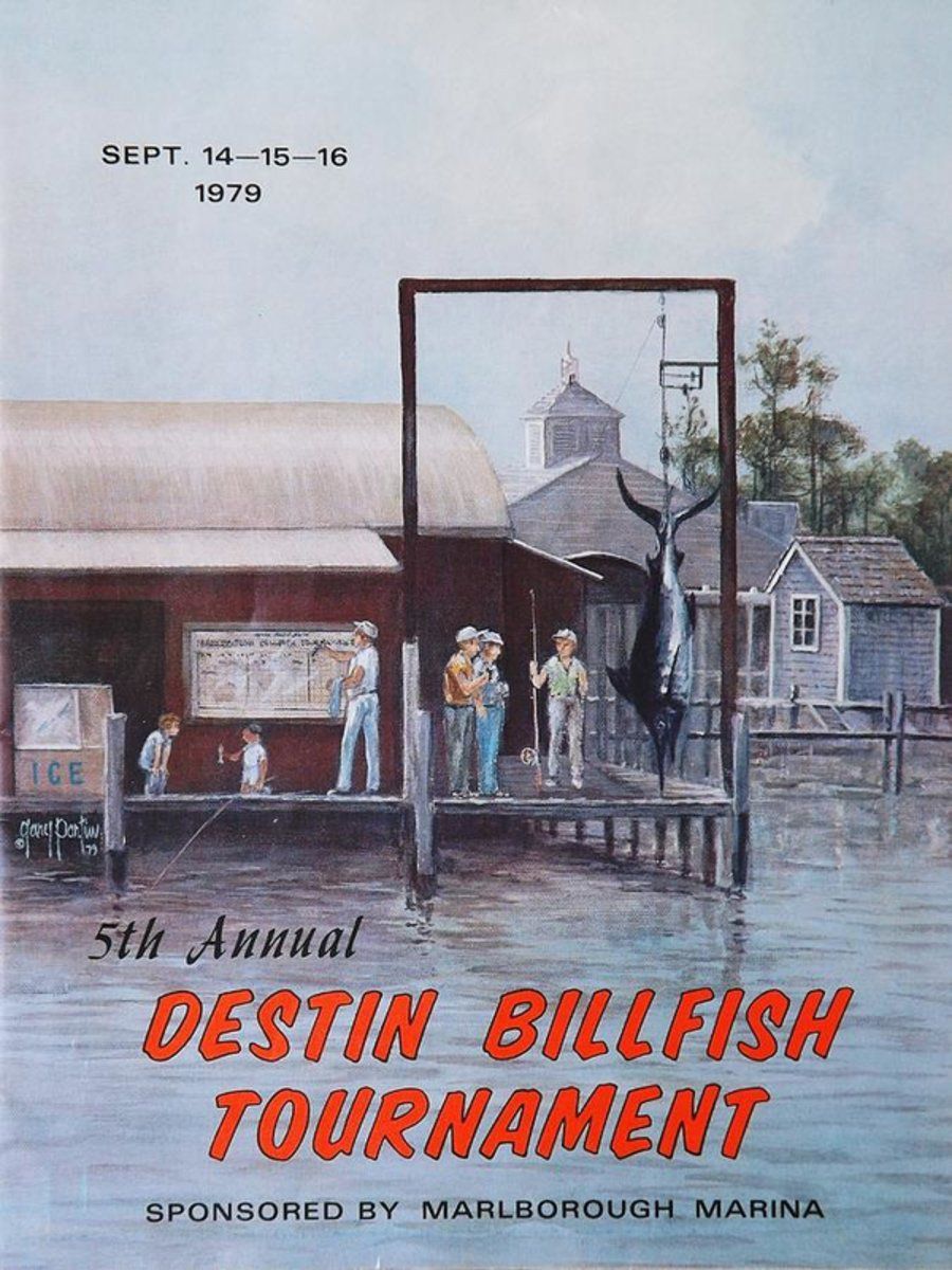 1979 Destin Billfish Tournament Poster Canvas Print Wooden