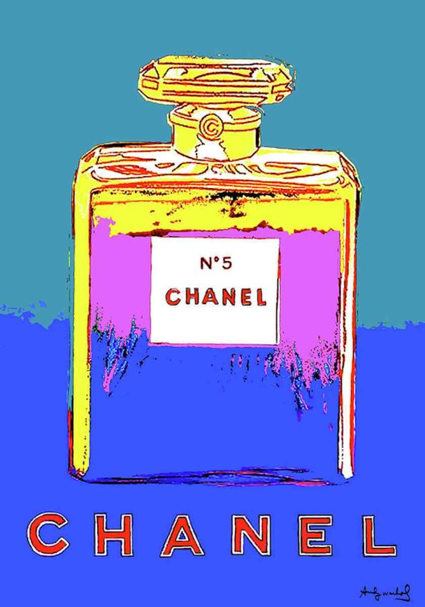 Andy Warhol'S, Chanel No 5, Paris, Eau De Parfum . Warm Blue Background ...