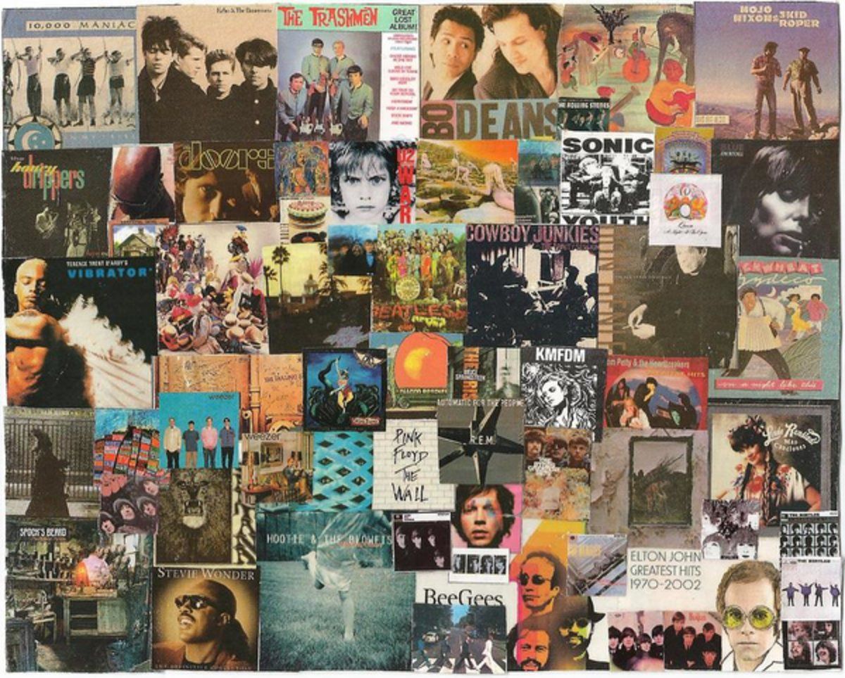 Classic Rock Lp Collage 1 – Poster - Canvas Print - Wooden Hanging ...