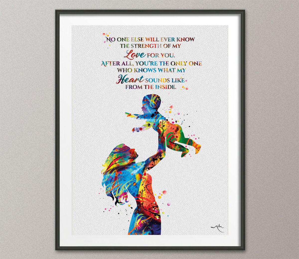 Mother And Child Quote Watercolor Mother And Baby Midwifery Gift Family ...
