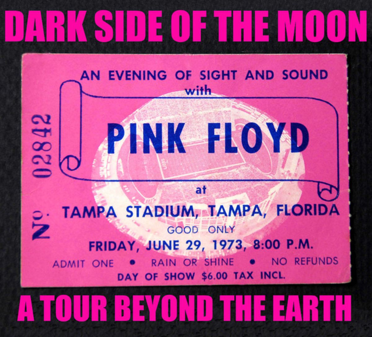 Pink Floyd 1973 Ticket And Tour Poster Canvas Print Wooden
