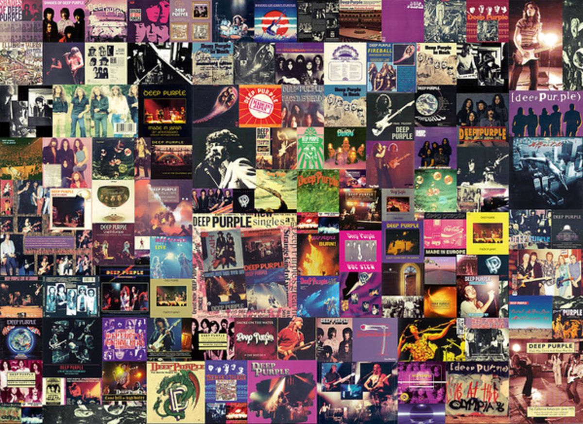 Deep Purple Collage – Poster - Canvas Print - Wooden Hanging Scroll ...