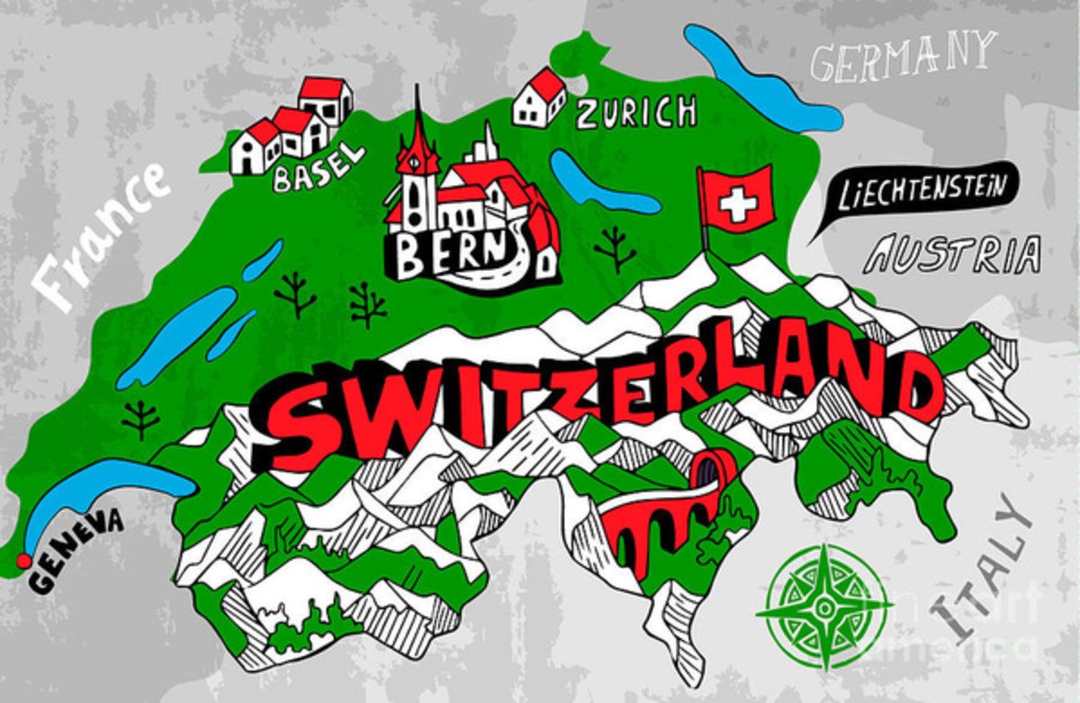 Switzerland illustrated Map