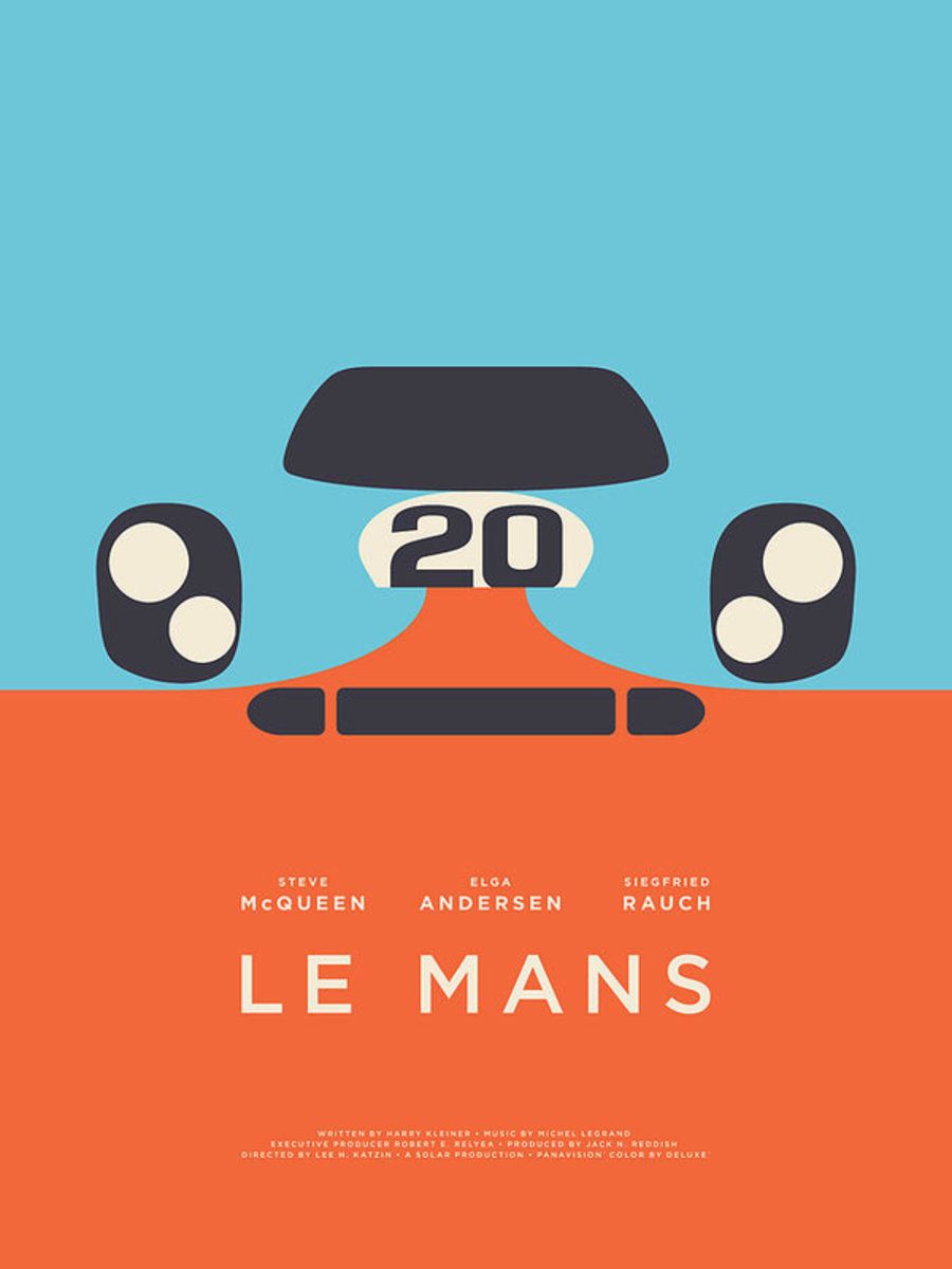 Le Mans Movie B Poster Canvas Print Wooden Hanging Scroll Frame