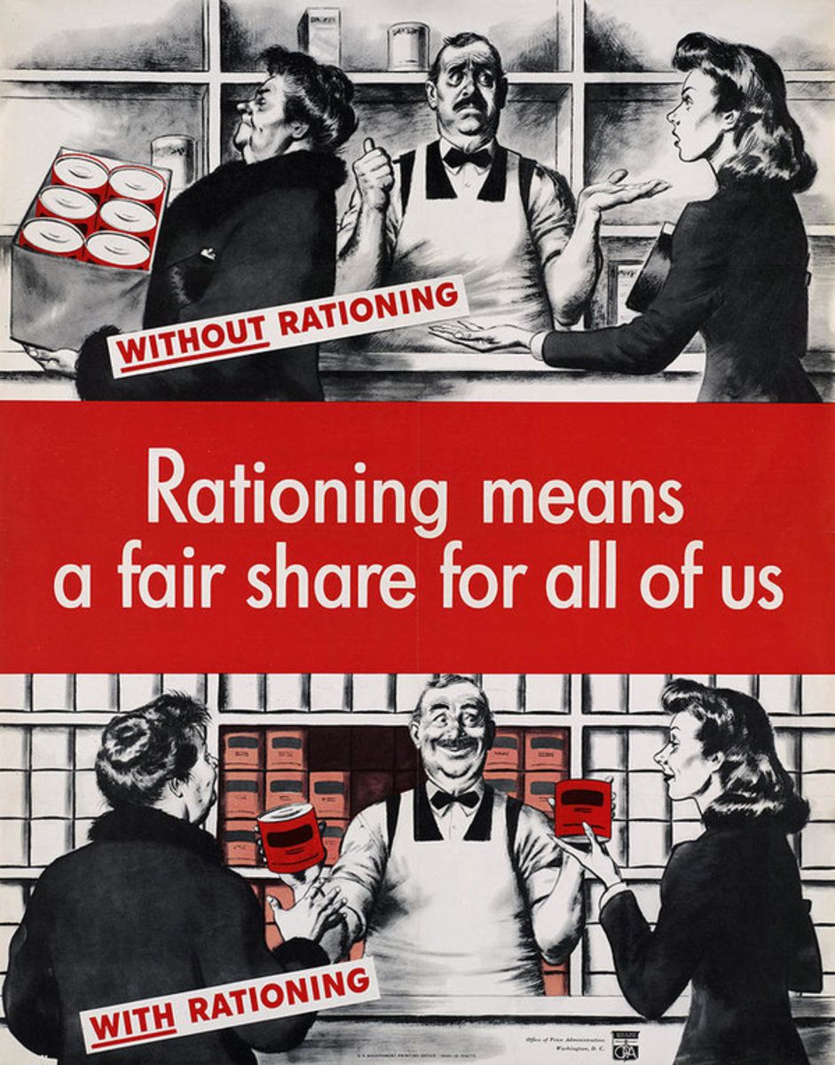 Rationing Means A Fair Share For All Cartoon Poster Canvas Print