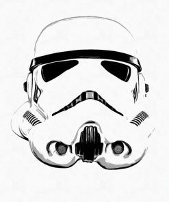 Star Wars Stormtrooper Helmet Graphic Drawing – Poster - Canvas Print