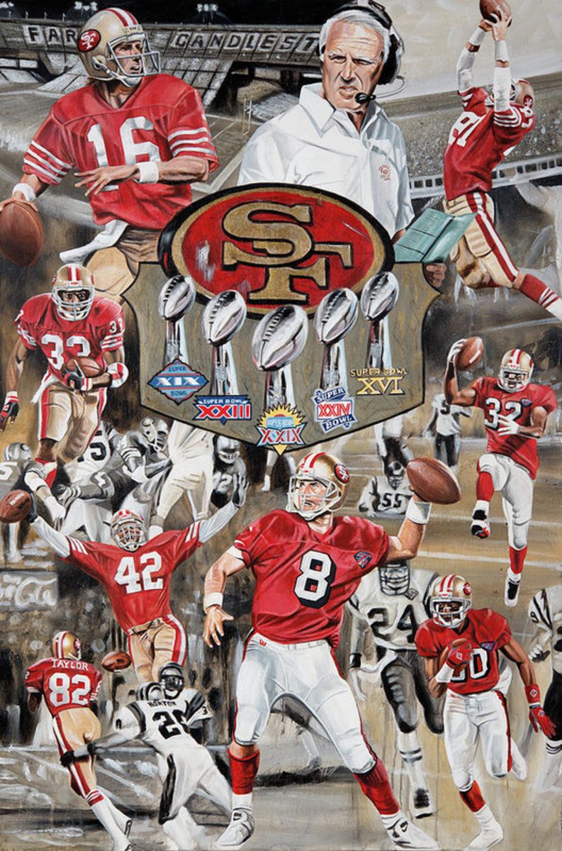 49Ers Tribute Poster Canvas Print Wooden Hanging Scroll Frame