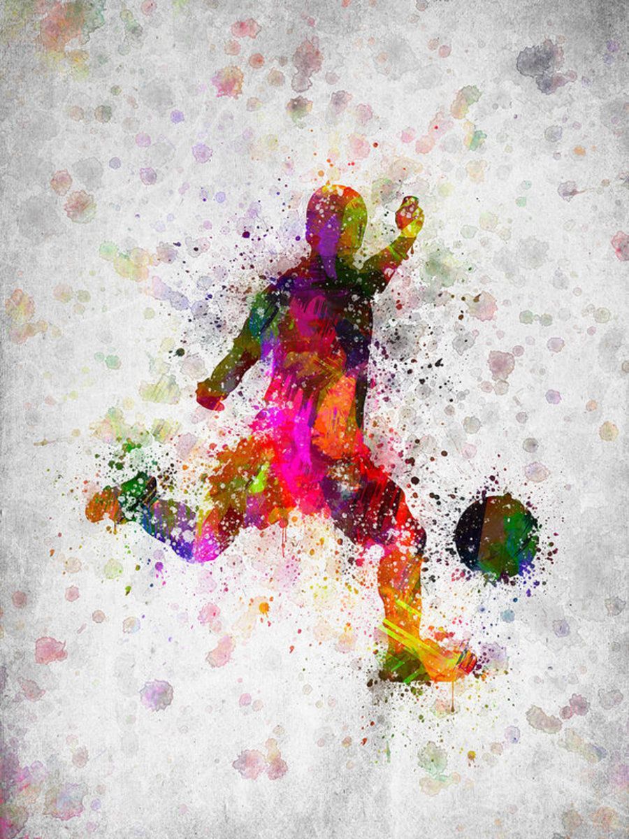 Soccer Player - Kicking Ball – Poster - Canvas Print - Wooden Hanging ...